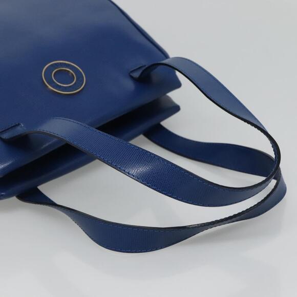 CELINE Shoulder Bag Leather Blue Gold - Picture 7 of 12